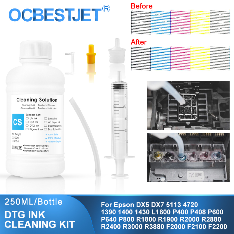 Print Head Cleaning Kit - 250ML DTG Reinigingsoplossing Textiel Inkt Kledingstuk