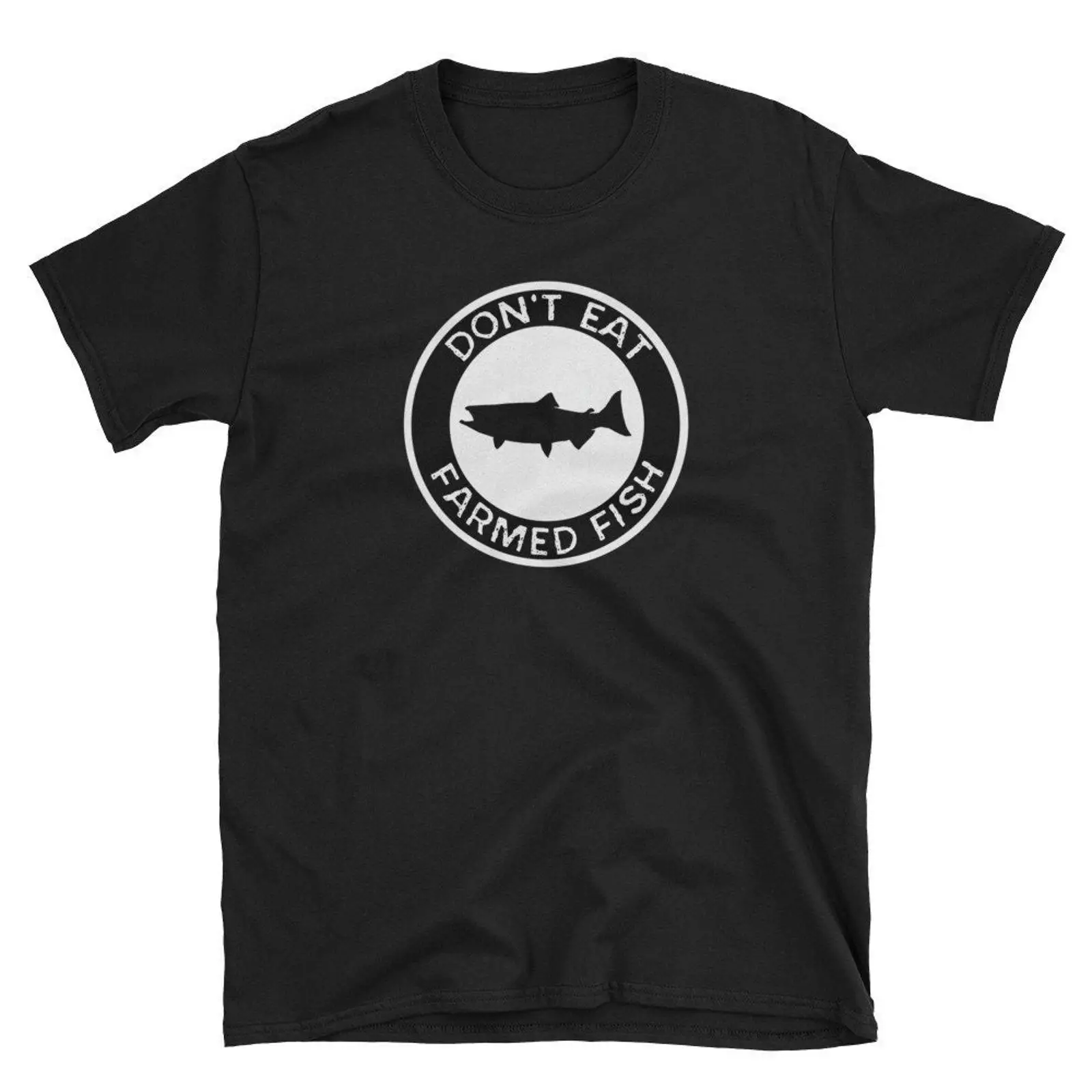 Commercial Shirt Printing - Eet geen gekweekte vis Grappige visserstrui