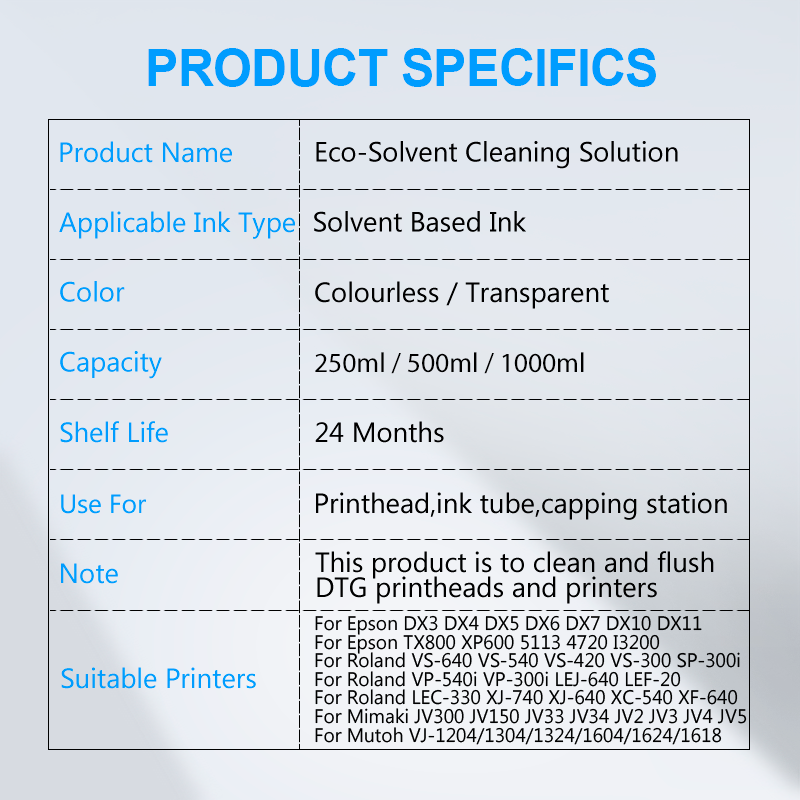 Eco-Solvent Inktreinigingsoplo - Print Head Cleaning Kit recensie en prijs